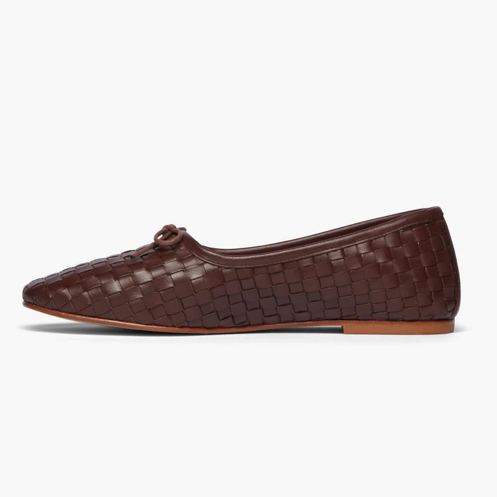 *last one* NEW IN BOX 〰️ FREDA SALVADOR roma ballet flat in umber woven leather - Picture 5 of 7